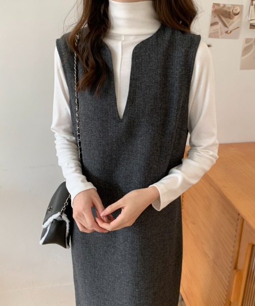 ABITOKYO(アビトーキョー)の「バックスリットスキッパーロングジャンパースカート(ジャンパースカート・レディース・グレー/ブラック/ブラウン・S/M)」の14枚目の写真