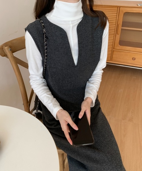 ABITOKYO(アビトーキョー)の「バックスリットスキッパーロングジャンパースカート(ジャンパースカート・レディース・グレー/ブラック/ブラウン・S/M)」の19枚目の写真