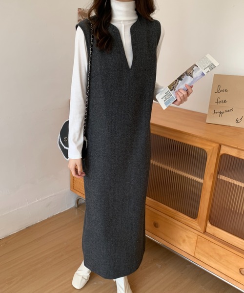 ABITOKYO(アビトーキョー)の「バックスリットスキッパーロングジャンパースカート(ジャンパースカート・レディース・グレー/ブラック/ブラウン・S/M)」の22枚目の写真