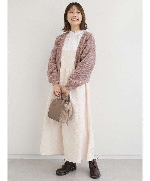 ehka sopo(エヘカソポ)の「ふくれジャカードキャミワンピース(ワンピース・レディース・ブラック/キナリ/ブルー・フリ-)」の12枚目の写真
