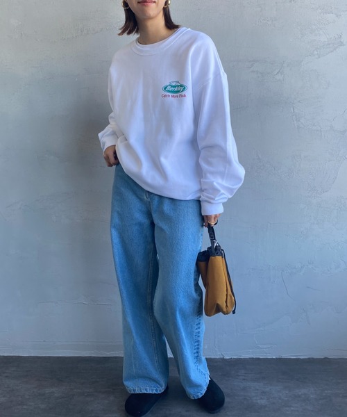 Russell Athletic（ラッセルアスレティック）の「[RUSSELL ATHLETIC/ラッセル アスレチック] BERKLEY×RUSSEL ATHLETIC 別注 オーバルロゴプリントスウェット（スウェット・レディース・ホワイト/ブラック・L/M）」の21枚目の写真