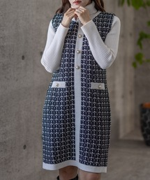 clear | ミドル丈ジャカードニットワンピース≪2022AW新作≫(ワンピース)