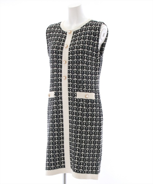 clear（クリア）の「ミドル丈ジャカードニットワンピース（ワンピース・レディース・ホワイト/ブラック/オレンジ/ラベンダー/ブルー・F）」の16枚目の写真