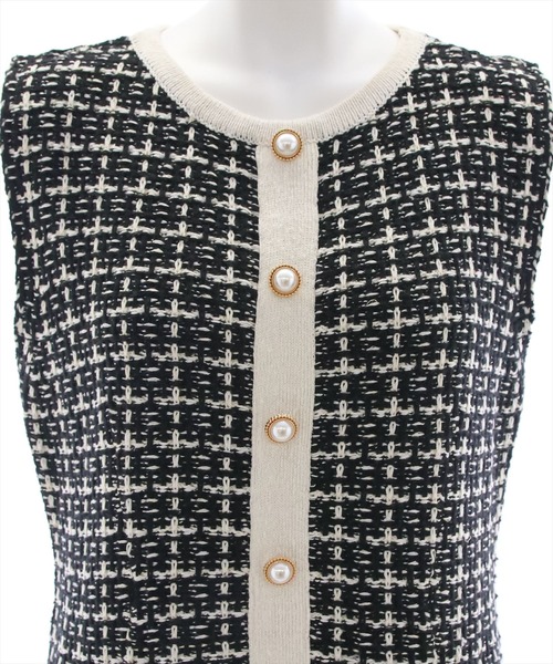 clear（クリア）の「ミドル丈ジャカードニットワンピース（ワンピース・レディース・ホワイト/ブラック/オレンジ/ラベンダー/ブルー・F）」の20枚目の写真