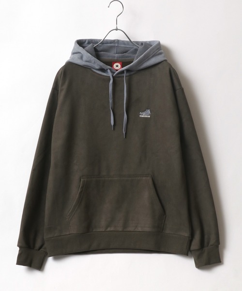 CONVERSE(コンバース)の「CONVERSE/コンバース スウェード 裏起毛 プルパーカー オーバーサイズ スウェット フーディー レディース メンズ トップス(パーカー・レディース・グレー/オフホワイト/カーキ/サックスブルー・M/L/LL)」の15枚目の写真