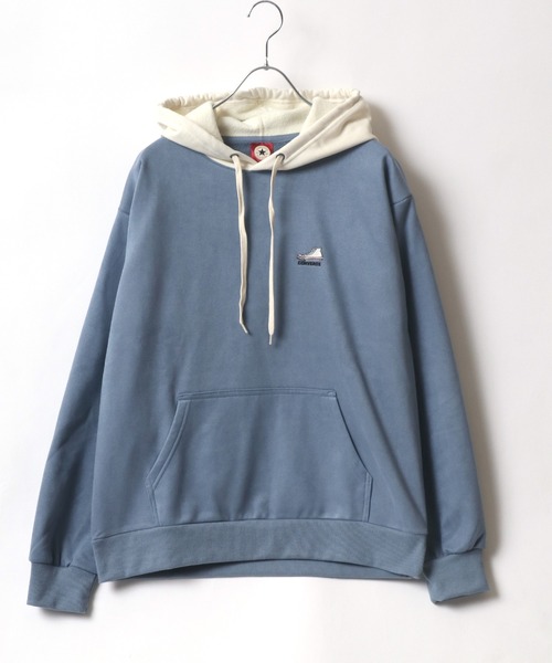 CONVERSE(コンバース)の「CONVERSE/コンバース スウェード 裏起毛 プルパーカー オーバーサイズ スウェット フーディー レディース メンズ トップス(パーカー・レディース・グレー/オフホワイト/カーキ/サックスブルー・M/L/LL)」の14枚目の写真