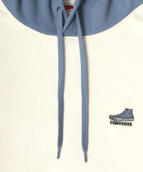 CONVERSE(コンバース)の「CONVERSE/コンバース スウェード 裏起毛 プルパーカー オーバーサイズ スウェット フーディー レディース メンズ トップス(パーカー・レディース・グレー/オフホワイト/カーキ/サックスブルー・M/L/LL)」の12枚目の写真