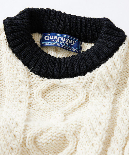 Guernsey（ガンジー）の「【Guernsey Woollens×JS 】別注 クレイジーアラン クルーネックニット（ニット/セーター・メンズ・チャコールグレー/ブラック/アイボリー・MEDIUM/LARGE）」の11枚目の写真