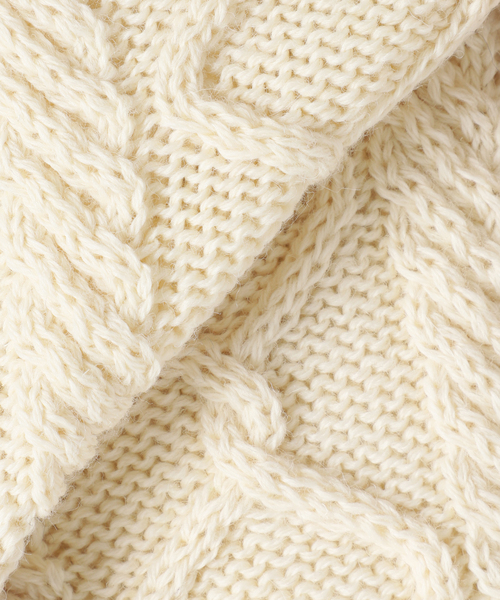 Guernsey（ガンジー）の「【Guernsey Woollens×JS 】別注 クレイジーアラン クルーネックニット（ニット/セーター・メンズ・チャコールグレー/ブラック/アイボリー・MEDIUM/LARGE）」の17枚目の写真