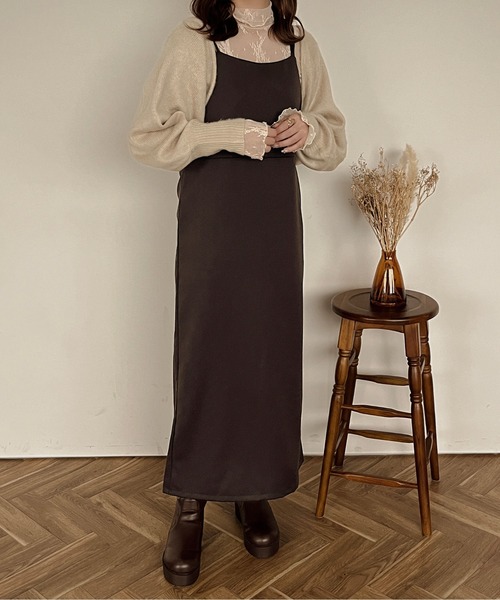 apres jour clair（アプレジュールクレア）の「【apres jour clair】ストレートキャミワンピース【ZOZOTOWN限定アイテム】（ワンピース・レディース・ダークブラウン/ベージュ/ブラック・フリー/X-LARGE）」の11枚目の写真