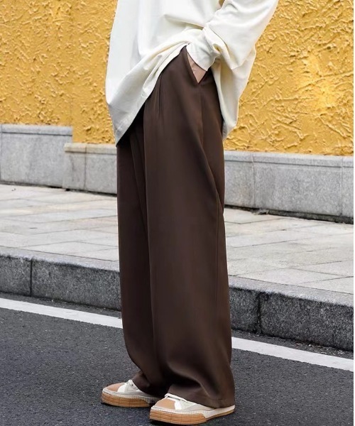 ROOPTOKYO(ループトウキョウ)の「▲2tuck straight wide slack ストレートシルエット ワイドスラックス(スラックス・メンズ・ダークブラウン/ナチュラル/ブラック/チャコール・S/M/L/XL)」の13枚目の写真