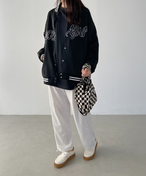 CLEA（クレア）の「ストリートロゴ刺繍BIGスタジャン（スタジャン・レディース・ブラック/ホワイト・FREE）」の10枚目の写真