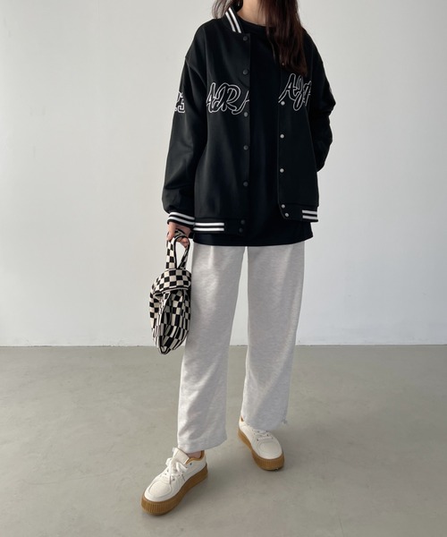 CLEA（クレア）の「ストリートロゴ刺繍BIGスタジャン（スタジャン・レディース・ブラック/ホワイト・FREE）」の14枚目の写真