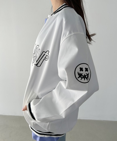 CLEA（クレア）の「ストリートロゴ刺繍BIGスタジャン（スタジャン・レディース・ブラック/ホワイト・FREE）」の16枚目の写真