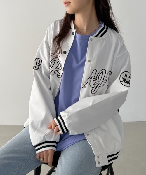 CLEA（クレア）の「ストリートロゴ刺繍BIGスタジャン（スタジャン・レディース・ブラック/ホワイト・FREE）」の22枚目の写真