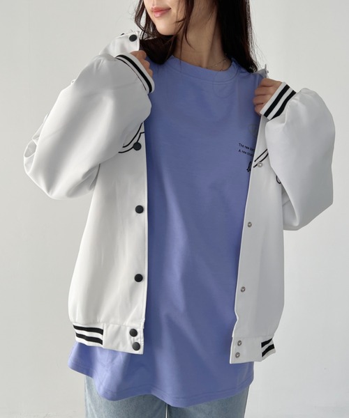 CLEA（クレア）の「ストリートロゴ刺繍BIGスタジャン（スタジャン・レディース・ブラック/ホワイト・FREE）」の11枚目の写真