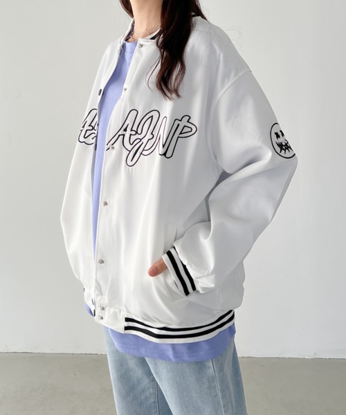 CLEA（クレア）の「ストリートロゴ刺繍BIGスタジャン（スタジャン・レディース・ブラック/ホワイト・FREE）」の19枚目の写真