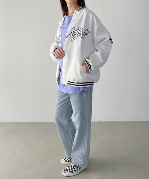 CLEA（クレア）の「ストリートロゴ刺繍BIGスタジャン（スタジャン・レディース・ブラック/ホワイト・FREE）」の17枚目の写真