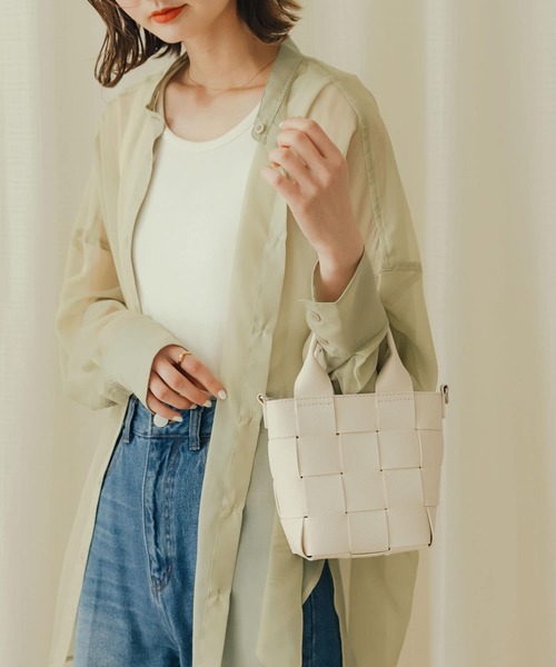 SENSE OF PLACE by URBAN RESEARCH（センスオブプレイスバイアーバンリサーチ）の「メッシュ編みミニトートバッグ（ショルダーバッグ・レディース・ブルー/ブラック/アイボリー・ONE）」の11枚目の写真