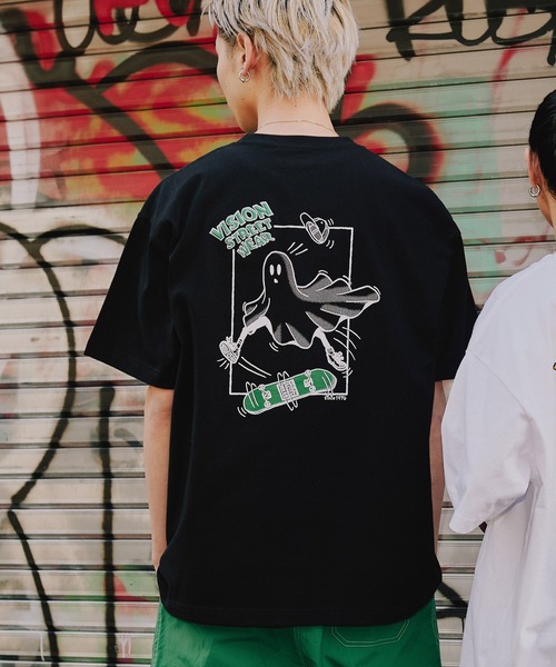 VISION STREET WEAR（ヴィジョンストリートウェア）の「【VISION STREET WEAR】グラフィックプリントTシャツ（Tシャツ/カットソー・レディース・ブラック系1/ベージュ系2/ホワイト系1/ホワイト系2/ベージュ系1/ベージュ系4/ブラック系4/ピンク系2/ブラック系3/ブラック系2/ベージュ系3/ブラック系5/ホワイト系4/ホワイト系5/ホワイト系6/ピンク系1/ホワイト系3/ブラック系6・MEDIUM/LARGE/X-LARGE）」の8枚目の写真