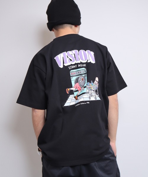 VISION STREET WEAR（ヴィジョンストリートウェア）の「【VISION STREET WEAR】グラフィックプリントTシャツ（Tシャツ/カットソー・レディース・ブラック系1/ベージュ系2/ホワイト系1/ホワイト系2/ベージュ系1/ベージュ系4/ブラック系4/ピンク系2/ブラック系3/ブラック系2/ベージュ系3/ブラック系5/ホワイト系4/ホワイト系5/ホワイト系6/ピンク系1/ホワイト系3/ブラック系6・MEDIUM/LARGE/X-LARGE）」の11枚目の写真