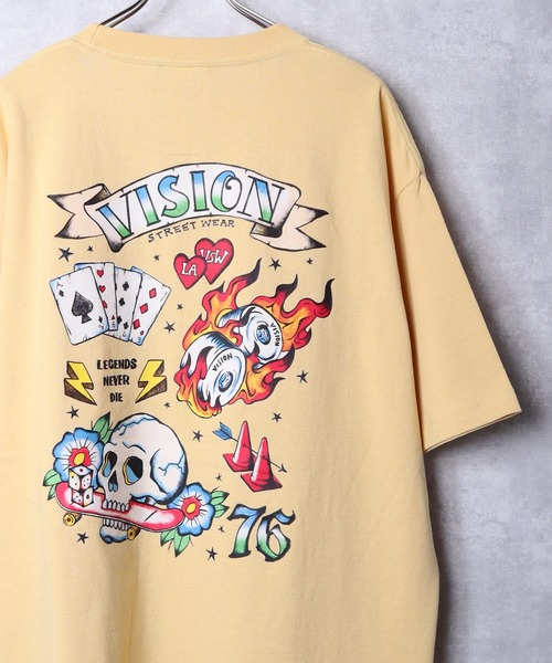 VISION STREET WEAR（ヴィジョンストリートウェア）の「【VISION STREET WEAR】グラフィックプリントTシャツ（Tシャツ/カットソー・レディース・ブラック系1/ベージュ系2/ホワイト系1/ホワイト系2/ベージュ系1/ベージュ系4/ブラック系4/ピンク系2/ブラック系3/ブラック系2/ベージュ系3/ブラック系5/ホワイト系4/ホワイト系5/ホワイト系6/ピンク系1/ホワイト系3/ブラック系6・MEDIUM/LARGE/X-LARGE）」の14枚目の写真
