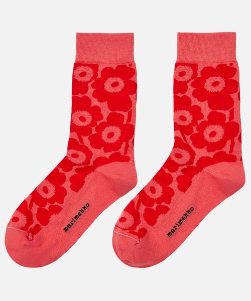 marimekko（マリメッコ）の「【kioski】Unikko / Kirmailla Tone socks（ソックス/靴下・レディース・レモンイエロー/レッド・34/37/40/43）」の2枚目の写真
