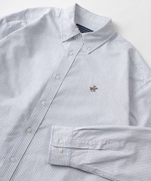 【BEVERLY HILLS POLO CLUB/ビバリーヒルズポロクラブ】ブランドロゴ ワンポイント刺繍 オックスフォード ボタンダウンシャツ/ストライプシャツ/ビッグシルエット