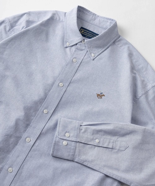 BEVERLY HILLS POLO CLUB（ビバリーヒルズポロクラブ）の「【BEVERLY HILLS POLO CLUB/ビバリーヒルズポロクラブ】ブランドロゴ ワンポイント刺繍 オックスフォード ボタンダウンシャツ/ストライプシャツ/ビッグシルエット（シャツ/ブラウス・メンズ・ミント/ストライプ/ホワイト/ライトグレー/ピンク/ライトブルー・M/L/XL）」の5枚目の写真