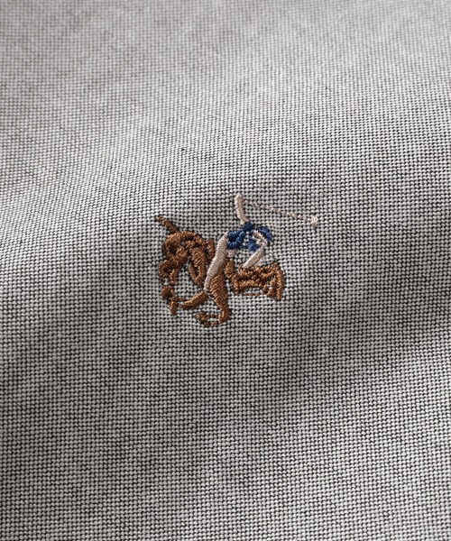 BEVERLY HILLS POLO CLUB（ビバリーヒルズポロクラブ）の「【BEVERLY HILLS POLO CLUB/ビバリーヒルズポロクラブ】ブランドロゴ ワンポイント刺繍 オックスフォード ボタンダウンシャツ/ストライプシャツ/ビッグシルエット（シャツ/ブラウス・メンズ・ミント/ストライプ/ホワイト/ライトグレー/ピンク/ライトブルー・M/L/XL）」の11枚目の写真