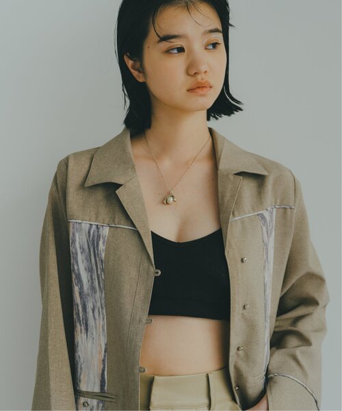 RAY CASSIN(レイカズン)の「Tales by Ray Cassin マーブル開衿シャツジャケット(シャツ/ブラウス・レディース・ベージュ系/モカ・FREE)」の1枚目の写真