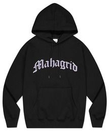 『mahagrid/マハグリッド』GOTHIC LOGO HOODIE/ゴシックロゴ プルオーバーパーカー