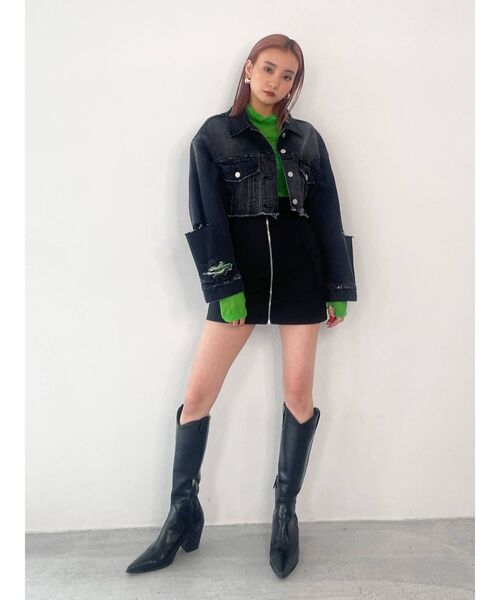 EMODA(エモダ)の「スリットスリーブデニムジャケット(デニムジャケット・レディース・ブラック/インディゴブルー/アイボリー・FREE)」の14枚目の写真