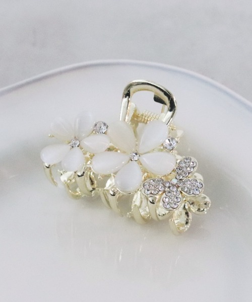 キャッツフラワーバンスクリップ（バレッタ/ヘアクリップ）｜Three