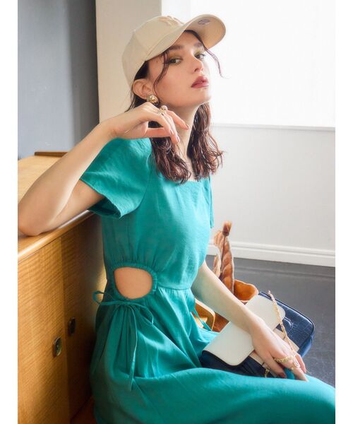 EVRIS（エヴリス）の「サイドオープンドロストロングワンピース（ワンピース・レディース・ホワイト/ブラック/オレンジ/ブルー・FREE）」の22枚目の写真