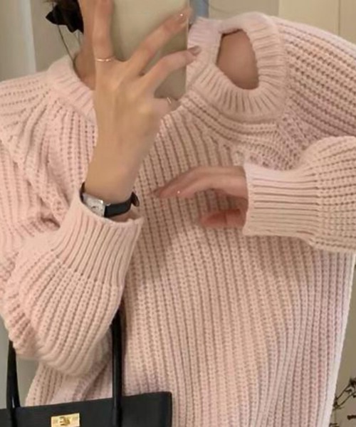 Girly Doll(ガーリードール)の「ニット・セーター(ニット/セーター・レディース・ベージュ/ブルー・F)」の8枚目の写真