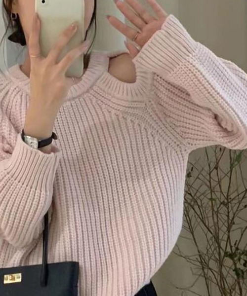 Girly Doll(ガーリードール)の「ニット・セーター(ニット/セーター・レディース・ベージュ/ブルー・F)」の5枚目の写真