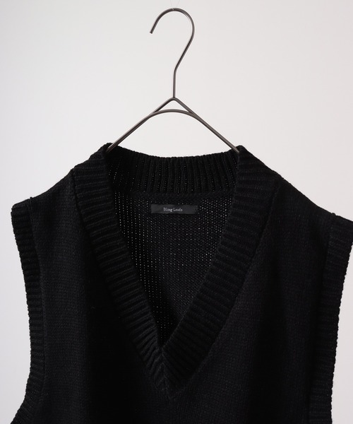 Bling Leads（ブリングリーズ）の「Bling Leads 5GG　A/T　Vネックニットベスト（ベスト・メンズ・ベージュ/ブラック/ブラウン/ピンク・F）」の17枚目の写真
