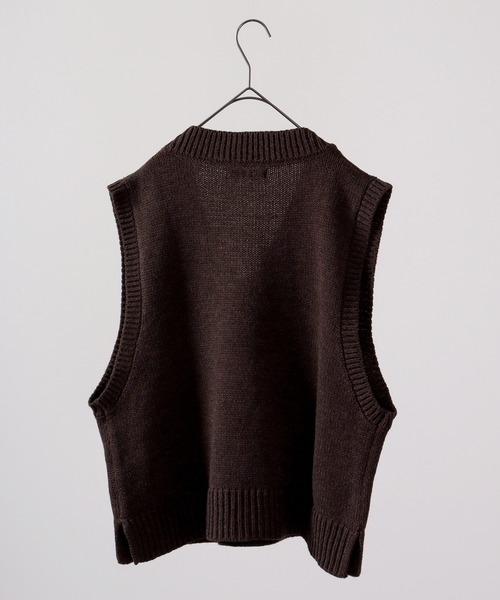 Bling Leads（ブリングリーズ）の「Bling Leads 5GG　A/T　Vネックニットベスト（ベスト・メンズ・ベージュ/ブラック/ブラウン/ピンク・F）」の9枚目の写真