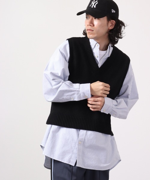 Bling Leads（ブリングリーズ）の「Bling Leads 5GG　A/T　Vネックニットベスト（ベスト・メンズ・ベージュ/ブラック/ブラウン/ピンク・F）」の19枚目の写真