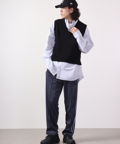 Bling Leads（ブリングリーズ）の「Bling Leads 5GG　A/T　Vネックニットベスト（ベスト・メンズ・ベージュ/ブラック/ブラウン/ピンク・F）」の6枚目の写真