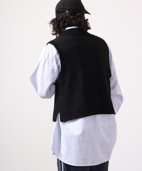 Bling Leads（ブリングリーズ）の「Bling Leads 5GG　A/T　Vネックニットベスト（ベスト・メンズ・ベージュ/ブラック/ブラウン/ピンク・F）」の5枚目の写真