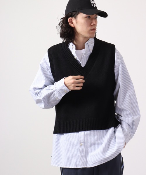 Bling Leads（ブリングリーズ）の「Bling Leads 5GG　A/T　Vネックニットベスト（ベスト・メンズ・ベージュ/ブラック/ブラウン/ピンク・F）」の20枚目の写真