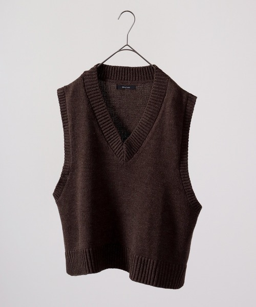 Bling Leads（ブリングリーズ）の「Bling Leads 5GG　A/T　Vネックニットベスト（ベスト・メンズ・ベージュ/ブラック/ブラウン/ピンク・F）」の8枚目の写真