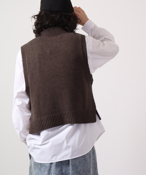 Bling Leads（ブリングリーズ）の「Bling Leads 5GG　A/T　Vネックニットベスト（ベスト・メンズ・ベージュ/ブラック/ブラウン/ピンク・F）」の13枚目の写真