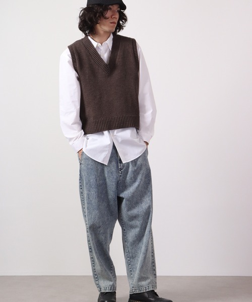 Bling Leads（ブリングリーズ）の「Bling Leads 5GG　A/T　Vネックニットベスト（ベスト・メンズ・ベージュ/ブラック/ブラウン/ピンク・F）」の14枚目の写真