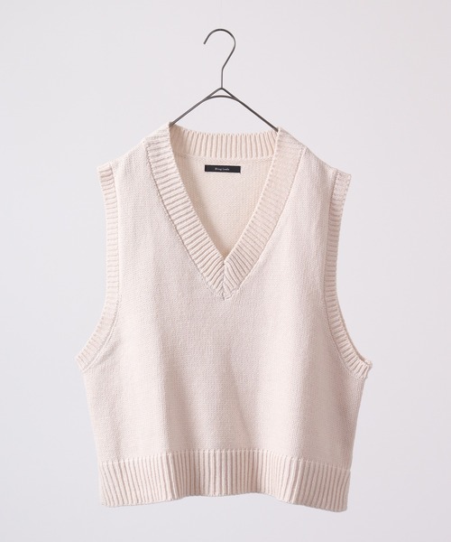 Bling Leads（ブリングリーズ）の「Bling Leads 5GG　A/T　Vネックニットベスト（ベスト・メンズ・ベージュ/ブラック/ブラウン/ピンク・F）」の22枚目の写真