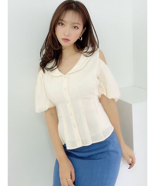 RESEXXY(リゼクシー)の「ショルダーオープンペプラムブラウス(シャツ/ブラウス・レディース・ブラック/アイボリー/その他1・FREE)」の16枚目の写真