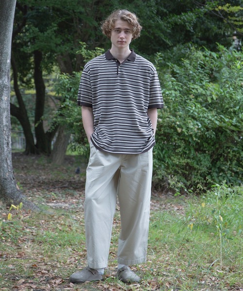 wonderland(ワンダーランド)の「Border polo(ポロシャツ・メンズ・ブラウン/ブラック・L/M)」の4枚目の写真
