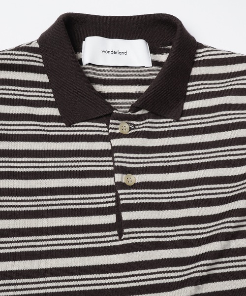 wonderland(ワンダーランド)の「Border polo(ポロシャツ・メンズ・ブラウン/ブラック・L/M)」の7枚目の写真